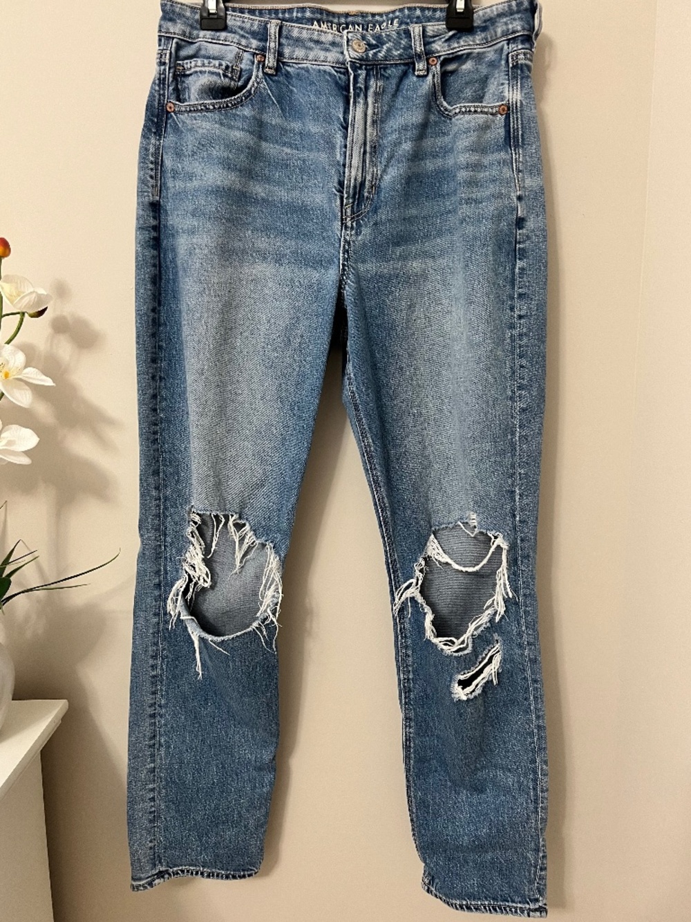American Eagle Outfitters Light Blue Distressed Boyfriend Jeans